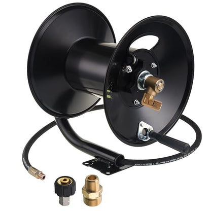 M MINGLE High Pressure Washer Hose Reel 150ft x 3/8" / 300ft x 1/4" - size: 150FT