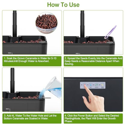 Hydroponics Growing System – Indoor Herb Garden w/Grow Light
