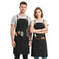KTMOUW 2 Pack Chef Apron for Men Women with Large Pockets, Adjustable Apron - color: Black