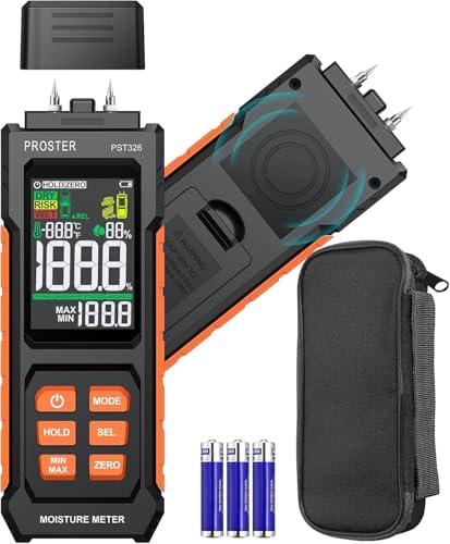 Proster 2-in-1 Moisture Meters Pin Pinless Tester for Wood/Drywall