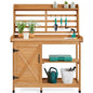 Yaheetech Outdoor Potting Bench with Storage, Planting Table for Patio,Wood - color: Wood