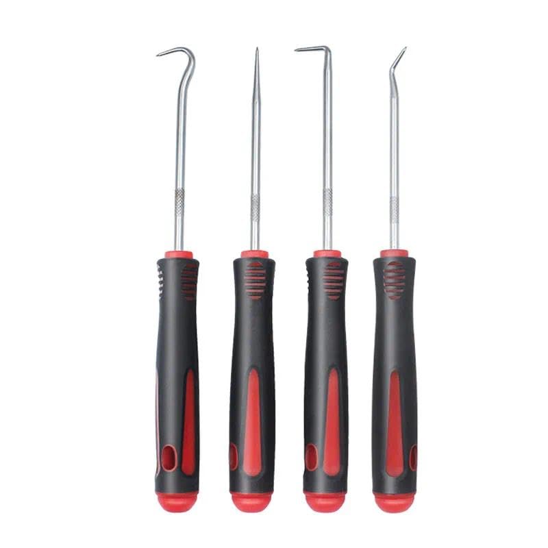 4PCS Weed Puller Tool, Manual Garden Weeding Tool with Non-Slip Grip, Metal Crack Weeder for Garden, Pavement Joints and Soil Cleaning(Red) - color: Red