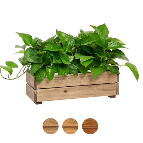THYOI Premium Wooden Planter Box, Storage Box - 3 Colors (Natural) - color: Natural