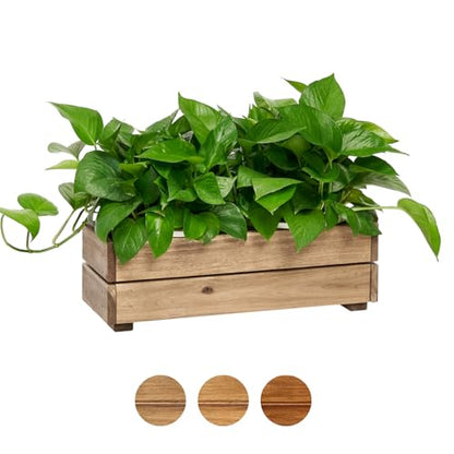 THYOI Premium Wooden Planter Box, Storage Box - 3 Colors (Natural) - color: Natural