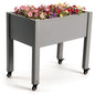 Raised Garden Bed with Wheels, Resin Elevated Planter Box, Gray - color: Gray, size: 26.3" H