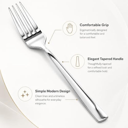 SANTUO 8-Piece Dinner Fork Set, Stainless Steel Forks, Mirror Polished Dishwasher Safe Table Forks for Home Kitchen Apartment Restaurant and Daily Meals - size: 7.9 Inches Dinner Fork 8pcs
