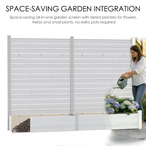Kozyard 2Pack Privacy Screen with Planter70 H x 51" W Outdoor Garden Screen - color: White/2pack