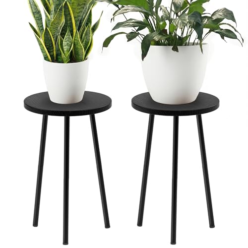 Plant Stand Indoor 2 Pack: Corner 20'' Indoor Plant Stand - Plant Table - color: Black, size: 20"&20"