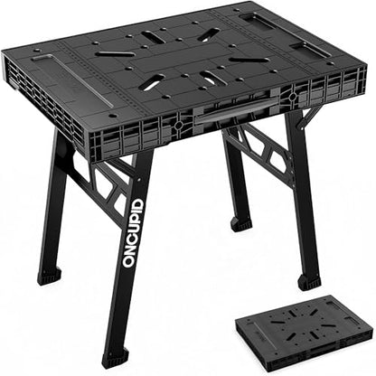 Portable Workbench, Folding Worktable, 1650lbs Capacity, Black - color: Black