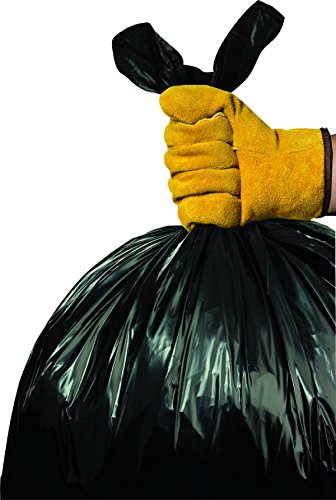 Aluf Plastics 60 Gal Black Trash Bags, E-Z Tie Flap, 2.0 MIL (EQ.) (100 Pk) - style: 55-60 Gal, 2 Mil Equiv, 100 Count