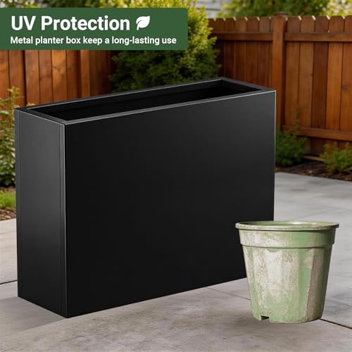 36" Metal Planter Box, Large Rectangular Window Box - size: 36”L x 12”W x 26“H