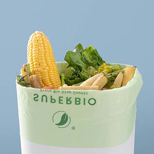 SUPERBIO 2.6 Gallon Compostable Bags, 100 Count, 2 Pack - color: 2.6 gallon, 200 count