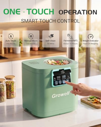 Growell 4L Electric Composter, Countertop Food Waste Machine,Compost Bin - color: Green