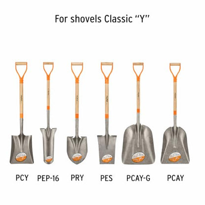 Truper Replacement Handle for Classic Shovel with Y Grip, 28-Inch Wood Handle, Anti-Rotation Fixing System (Model MG-PY / 15900)