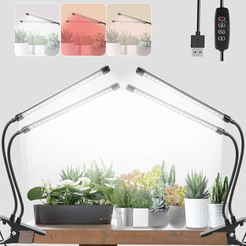 Grow Lights for Indoor Plant 6000K White Red 40 LEDs,Plant Growing Light - color: White, size: 2 Head-2 Packs