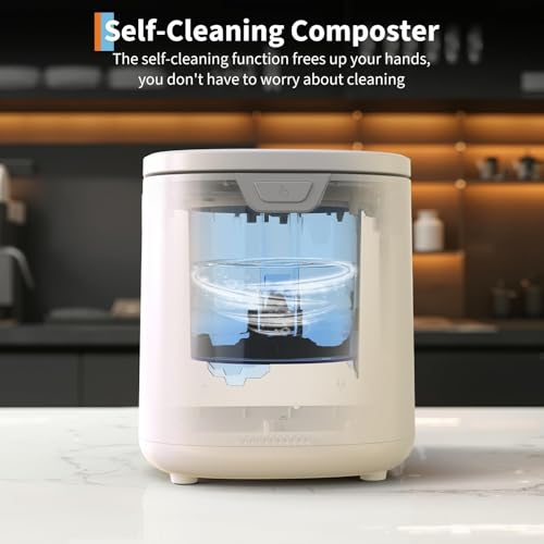 3.5L Electric Composter Countertop, Smart Kitchen Food Waste Compost Bin with 3 Modes, Auto Cleaning, LED Display, Low Noise, Odorless Compost Machine Converts Waste to Fertilizer - style: 3.5 L