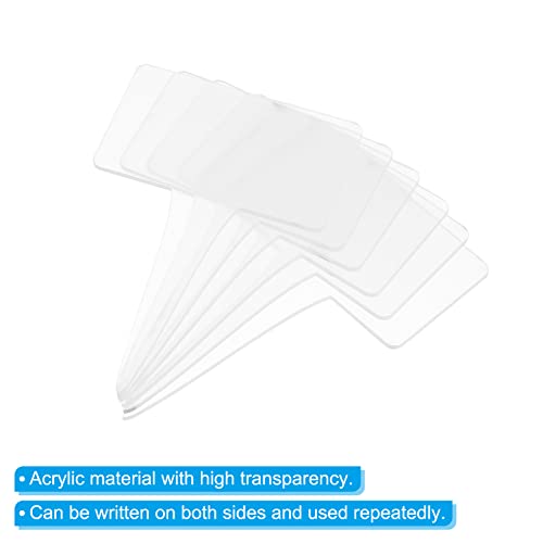 PATIKIL Acrylic Plant Tag Set, 12 Pack Reusable Rectangle, Transparent
