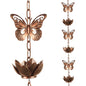 8.8ft Rain Chain for Gutters Downspouts Outside,Butterfly Rain Chain Cups - color: Butterfly