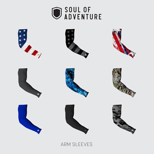 S A Soul of Adventure Compression Arm Sleeve UV 30+ Sun Protection, Moisture Wicking, 4-Way Stretch - color: Black (4 Pack)
