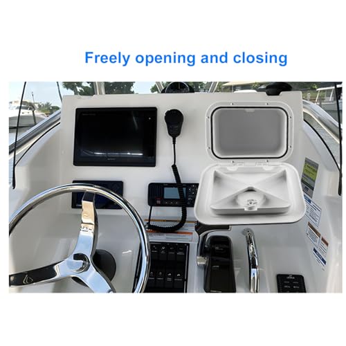 Marine Boat Storage Box ABS 37.5X27X17.5cm Boat Embedded Storage for Bait Fishing Gear Tools White