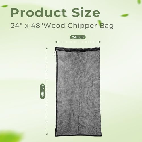 Universal 24" x 48" Wood Chipper Bag, Leaf Mulcher Shredder Bag