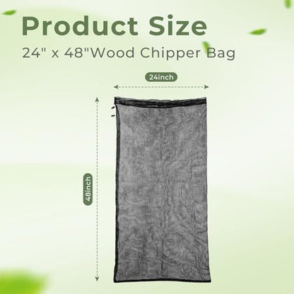 Universal 24" x 48" Wood Chipper Bag, Leaf Mulcher Shredder Bag