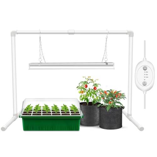 Wolezek 2FT T5 Grow Lights for Seed Starting with Timer, 32W Full Spectrum