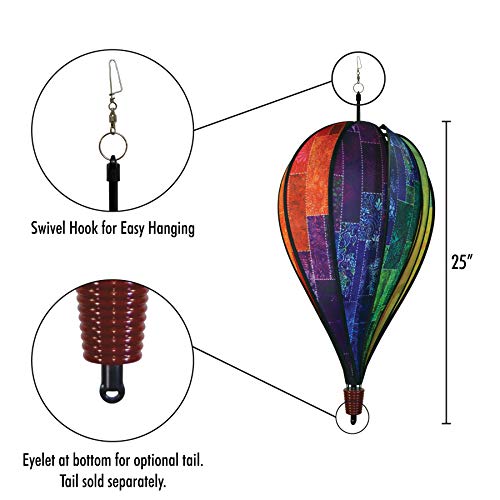 In the Breeze 0995 Batik Quilt Hot Air Balloon Spinner, 10-Panel - color: Batik Quilt