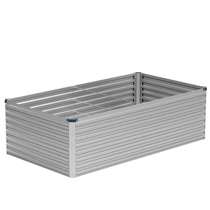 Vengarus 6x3x2ft Galvanized Raised Garden Bed,Metal Raised Beds Kit Silver - color: Silver, size: 6x3x2 ft