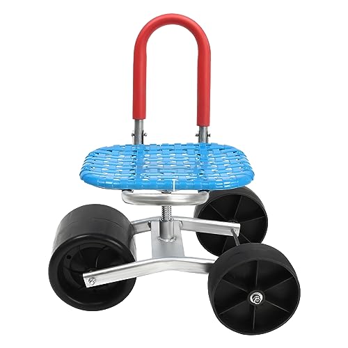 Rolling Garden Seat, 9.06-14.96inch, Mobile Garden Workseat Farmland Kneeler Seat Adjustable 360 Degree Swivel Bench Heavy-Duty High-Carbon Steel Cart Planting Scooter w/ 3 Wheels