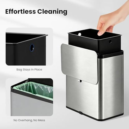 Kitchen Compost Bin with Lid, 2.1 Gal Countertop & Under Sink Trash Can