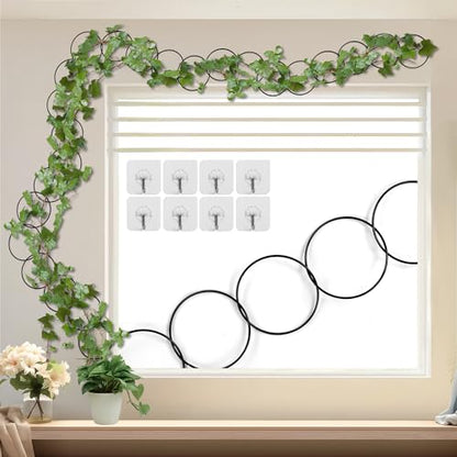 24 Pcs Chain Trellis for Climbing Plants, Metal Plant Trellis - color: 24 Pcs - Circle - 120 Inch Long