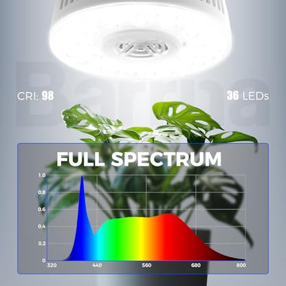 Barrina Orbgrow OG09 Puck Grow Light, 18W(2 x 9W), 5000K, 2 Packs, White - color: 5000K-White Cover, size: 2 Packs without Timer