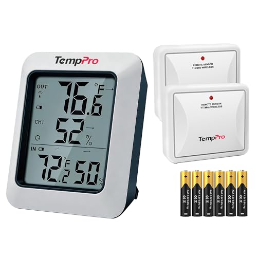 TempPro TempAir 500 FT Indoor Outdoor Thermometer Wireless with 2 Sensor - size: 2