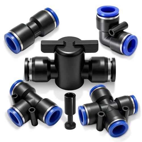 40PCS 1/4" Drip Irrigation Fittings, Quick Connect Drip System Parts - size: 40PCS 1/4" Connector Set