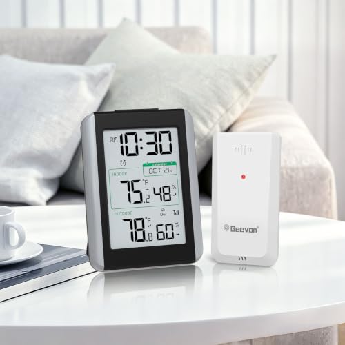 GEEVON Indoor Outdoor Thermometer Hygrometer Wireless Weather Station