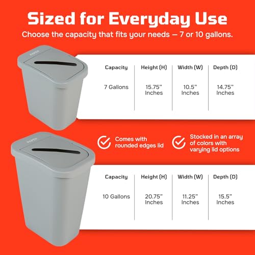 City Box 7 Gallon Paper Recycling Bin w/ Lid for Office Papers, Newspapers - color: Paper, size: 7 Gallon