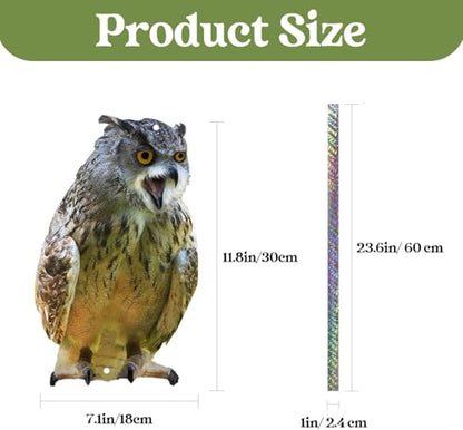 2Pcs Flat Plastic Owl to Scare Woodpecker from House - color: Grey Brown 2pcs