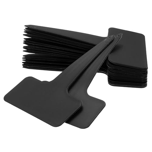 uxcell 100Pcs 4 Inch Plant Labels Large T-Style Garden Marker Plant Tags Garden Labels for Flower Beds,Pots Vegetables Black - color: Black