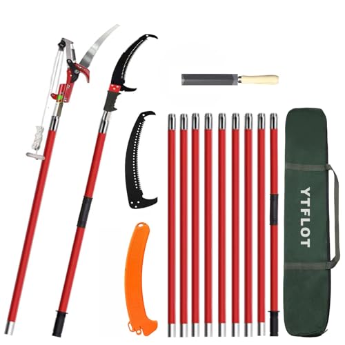 Pole Saw for Tree Trimming, 2-32 Feet, Red - color: Red32ft