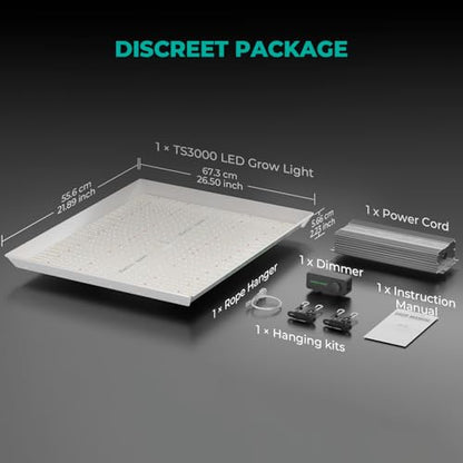 MARS HYDRO 420W TS3000 Led Grow Lights for Indoor Plants - size: 26.5" × 21.9"