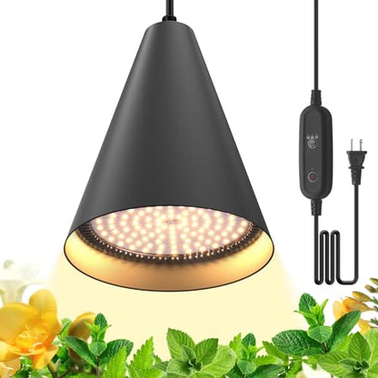 Bstrip Hanging Grow Light for Indoor Plants 25W Full Spectrum - color: Black