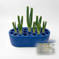 Mini Green Onion Regrower Kit, Hydroponic Scallion Planter Box with Hexagonal Honeycomb Lid, Soil-Free Indoor Herb Water Propagation Tub for Kitchen Countertop，Blue - color: Blue