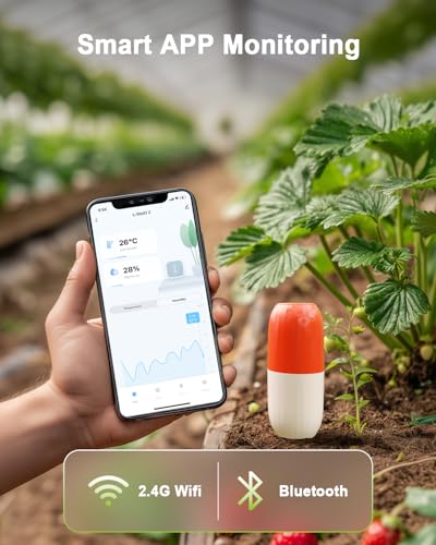 Lumary Wireless WiFi Moisture & Temperature Soil Meter, IP67, No Need Hub