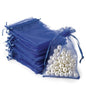 YHJZ 100PCS Navy Blue Organza Bags, 4x6 Inches Small Mesh Bags Drawstring, Jewelry Gift Bags for Birthday, Wedding, Graduation Party Favors - color: Navy Blue