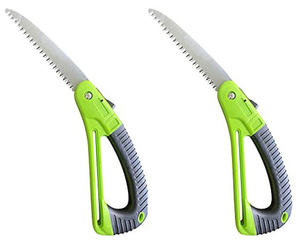 GARDEN GURU Folding Pruner Saw with Ergonomic Handle & Safety Lock – Non Slip – Rust Resistant Hardened Steel – Professional Grade Sawtooth Blade – for Pruning Trimming Camping Clearing (2 Pack) - size: 2 Pack