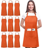 Utopia Kitchen Bib Aprons 10 Pack Adjustable With 2 Pockets - color: Orange