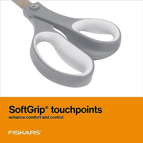 Fiskars 8" SoftGrip Everyday All Purpose Scissors, Office & Crafts, Grey - style: 8" All Purpose
