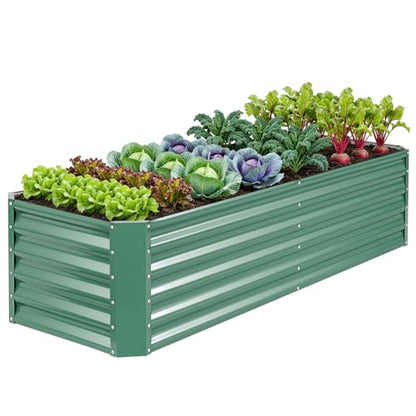 Raised Garden Bed Kit 6x2x1.4ft, Metal Planter Boxes Outdoor, Green - color: Lotusgreen, size: 6x2x1.4ft