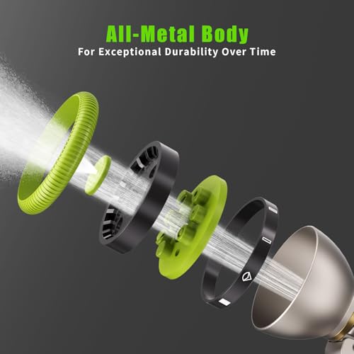 Besiter Garden Hose Nozzle Sprayer, Heavy Duty Metal Water Hose Nozzle - color: Green